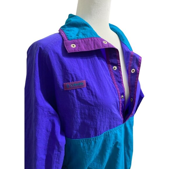 Columbia Vintage Colorblock Anorak Windbreaker Jacket Women Large - Picture 2 of 5